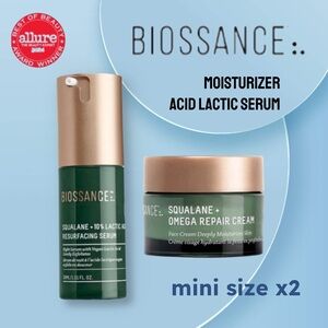 🌟🆕 *NEW* BIOSSANCE | MINIx2 | Squalane duo Moisturizer + Lactic Acid Serum